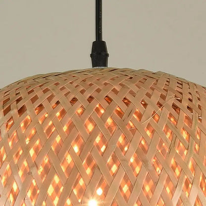 Handwoven Bamboo Rattan Dome Pendant Light