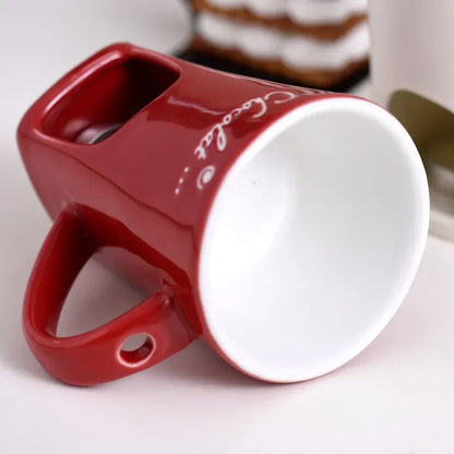 Ceramic Melting Mug with Fork & Tea Light, 130ml Fondue Cup