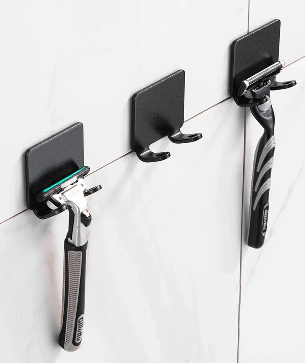 Stainless Steel Wall Razor Holder, Adhesive Bathroom Hook
