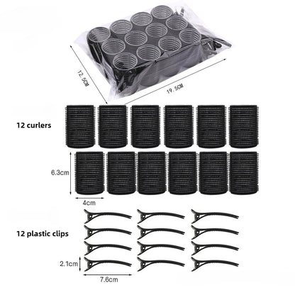 Self-Grip Hair Roller Set with Clips — Heatless Curlers for Volume & Soft Curls