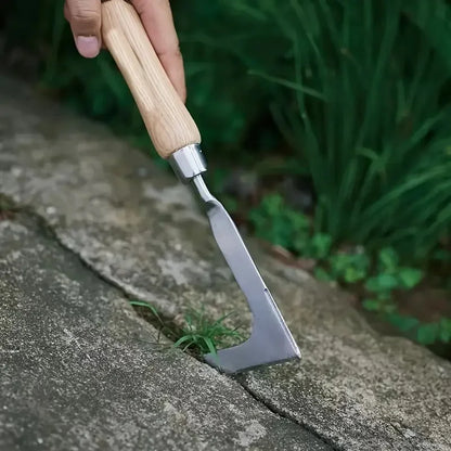 L-Shaped Crevice Weeding Tool - Stainless Steel Garden Hand Weeder