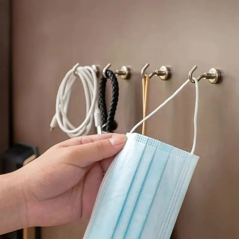 Strong Magnetic Hooks Set of 10 — Heavy Duty Wall Hooks for Home, Kitchen & Bathroom
