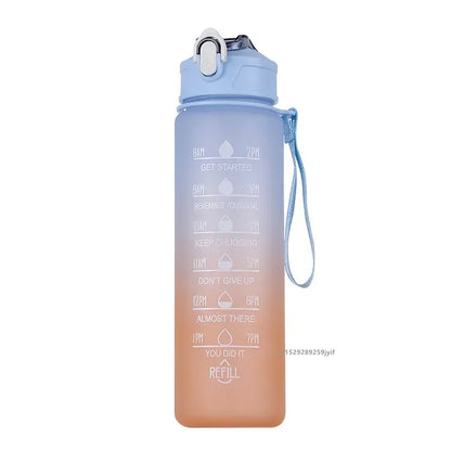 Motivational Water Bottle with Straw — Leak-Proof Time-Marker Bottle for Women