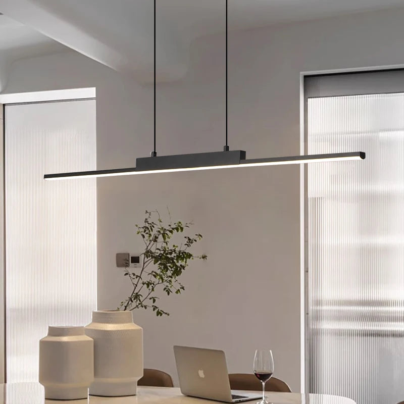 Modern Linear LED Pendant Light for Kitchen and Dining Room