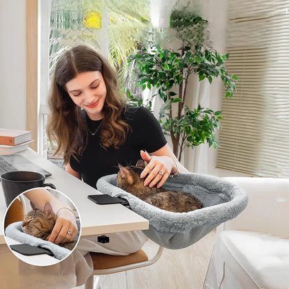 Foldable Clip-On Cat Bed for Desk, Space-Saving Pet Perch