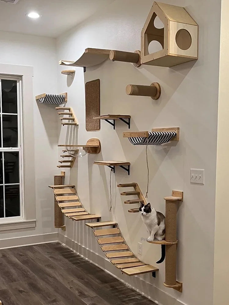 Wall-Mounted Cat Climbing Steps & Stairway Wall Furniture