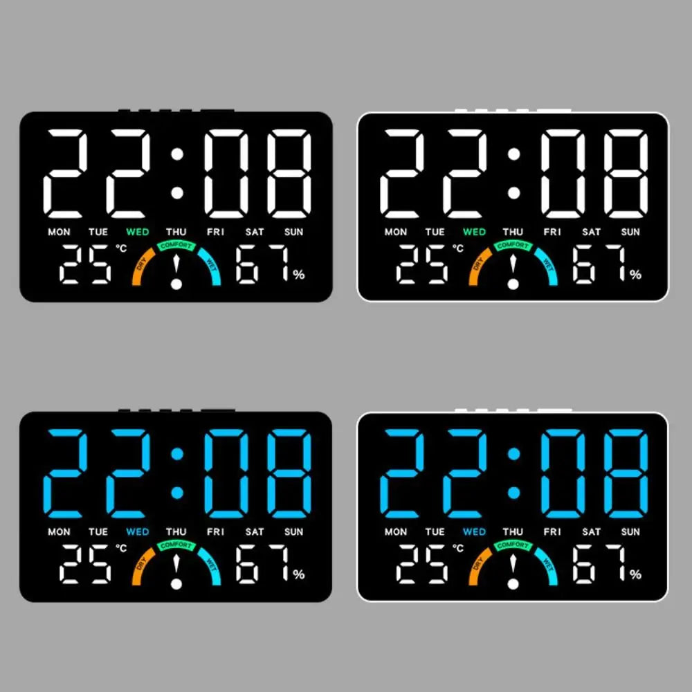 Digital Wall Clock With Temperature and Humidity Display