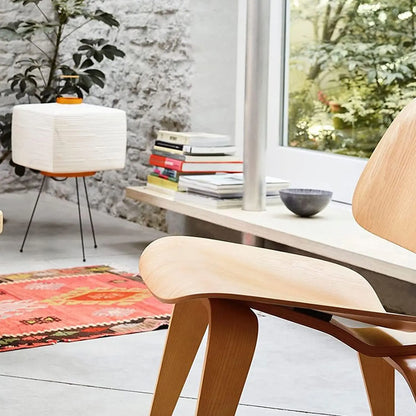 Wabi-Sabi Rice Paper Tripod Floor Lamp for Bedroom
