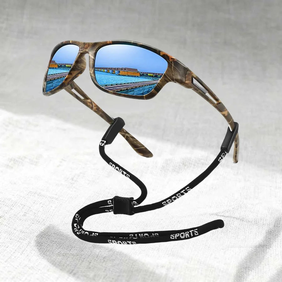 Patterned Sunglasses with Chain — Sport Shades for Women for Driving, Fishing & Cycling