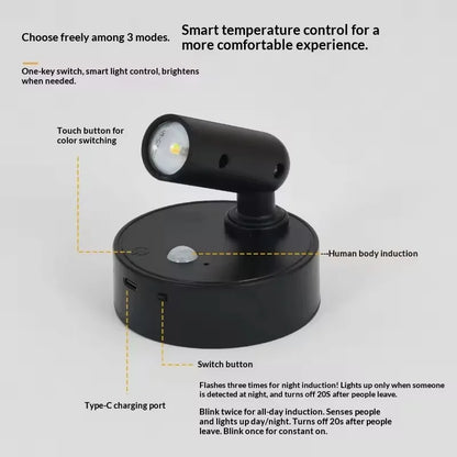 Magnetic Cordless LED Wall Light Rechargeable Touch Sconce