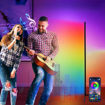 Minimalist RGB Corner Floor Lamp with Music Sync and Remote