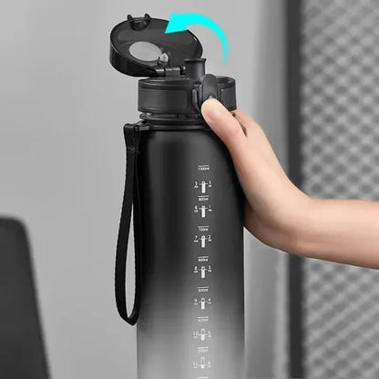 Large 1 Liter Sports Water Bottle — Portable Leak-Proof Hydration Bottle for Women