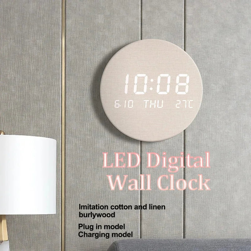 LED Digital Wall Clock With Temperature, Date & Time Display