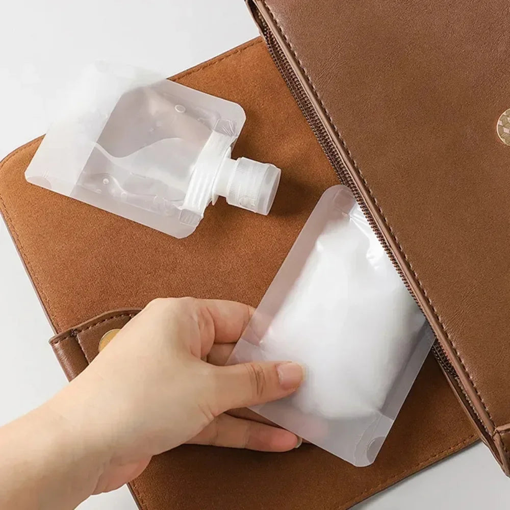 Refillable Travel Squeeze Bottles — 5× Leak-Proof Pouches for Shampoo, Lotion & Toiletries