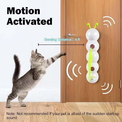 Smart caterpillar cat toy — motion-activated kitten teaser