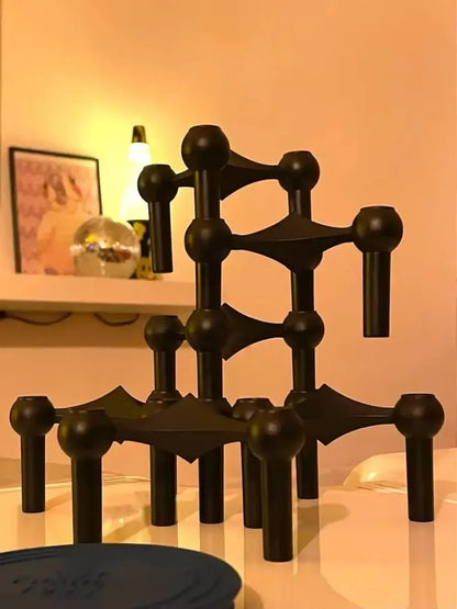 Modern Metal Candle Holder Set Geometric Nordic Candlesticks