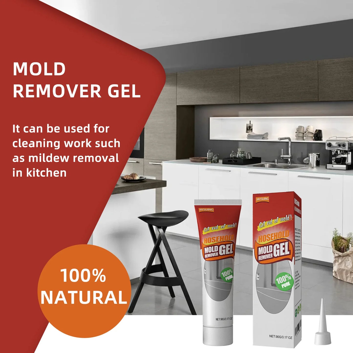 Mold and mildew remover gel for caulk grout silicone before and after