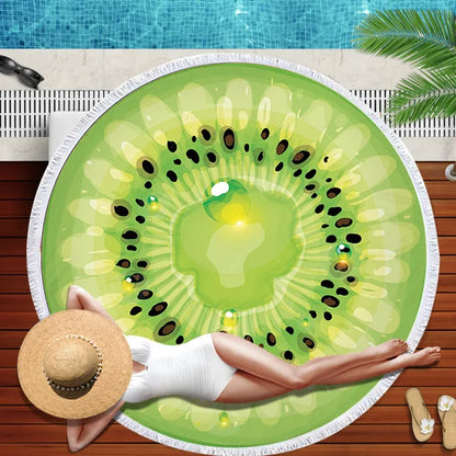 Watermelon Round Beach Towel — Soft Microfiber Quick-Dry Towel for Summer & Poolside