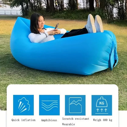 Inflatable lounger air sofa for beach and park