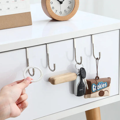 Stainless Steel Over-Cabinet Double S Hooks, Set of 10