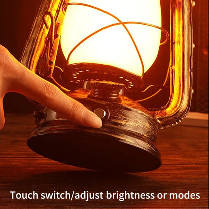 Vintage Rechargeable Lantern Portable Camping Light for Indoor Outdoor