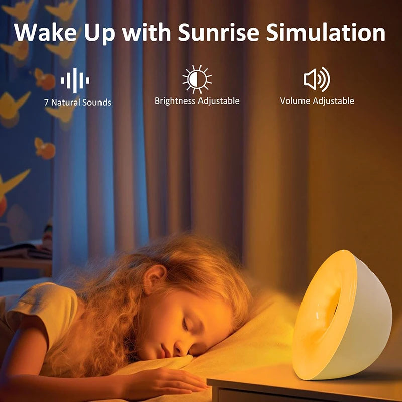 Sunrise alarm clock wake-up light with Bluetooth speaker