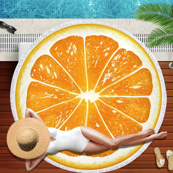Watermelon Round Beach Towel — Soft Microfiber Quick-Dry Towel for Summer & Poolside
