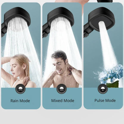 High-Pressure Handheld Shower Head 3 Modes Water-Saving
