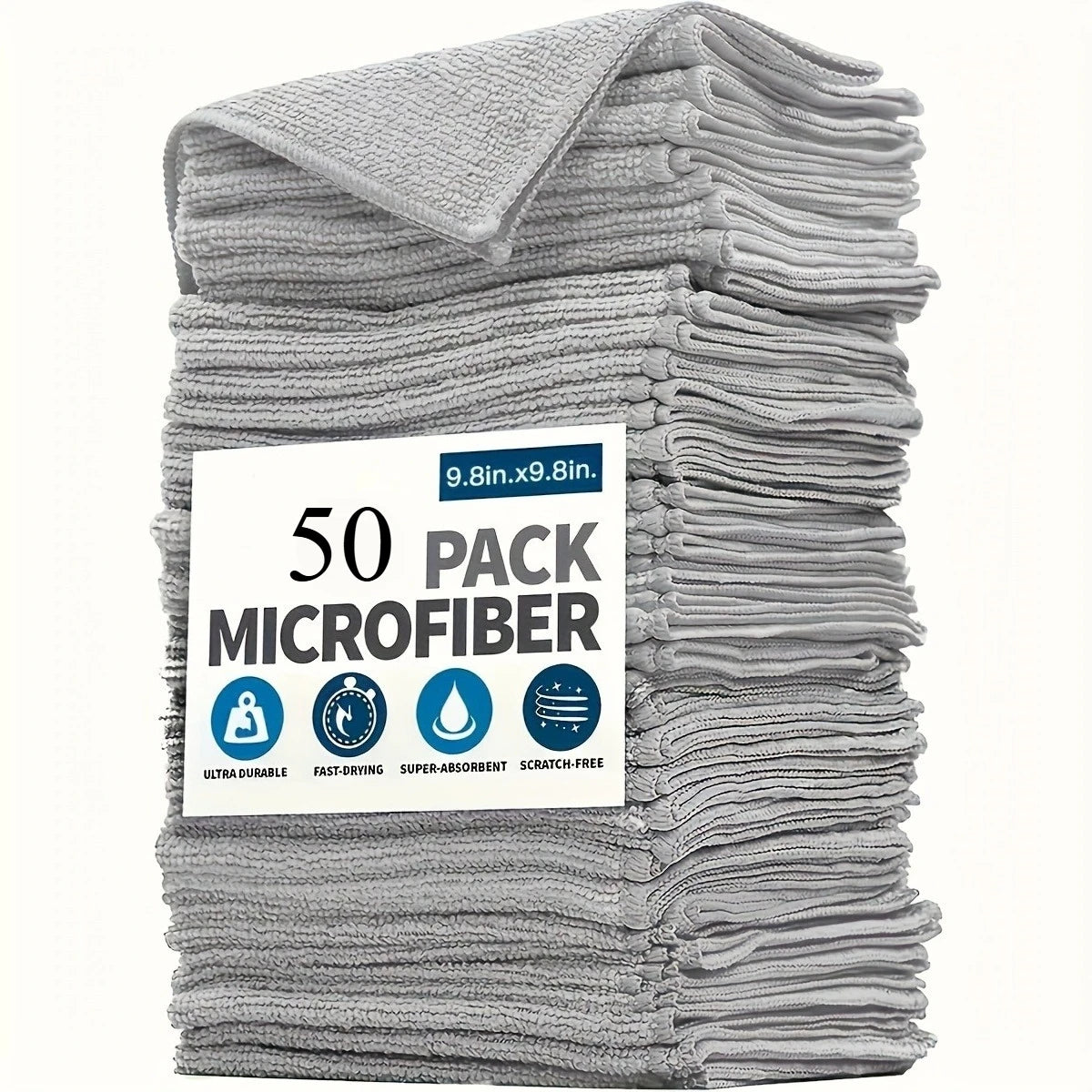 Thick Microfiber Cleaning Cloths Lint-Free Reusable Towel Set