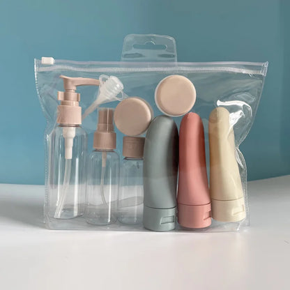 Travel Bottle Set — Refillable Spray, Lotion & Shampoo Tubes for Toiletries on the Go