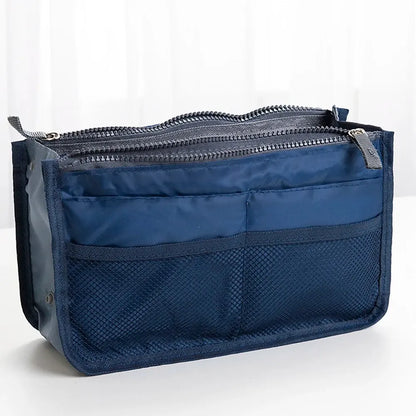Large Makeup Bag with Double Zipper — Multi-Compartment Travel Toiletry Organizer for Women