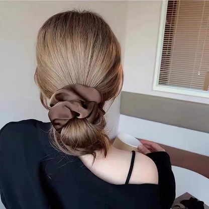 Silky Satin Scrunchies for Women — Soft Elastic Hair Ties for Ponytails & Buns