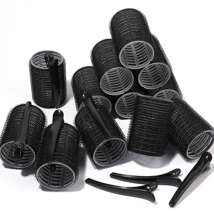 Self-Grip Hair Roller Set with Clips — Heatless Curlers for Volume & Soft Curls
