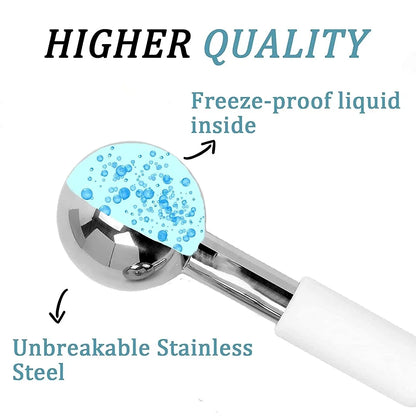 Stainless Steel Ice Globes for Face & Eyes — 2-Piece Cooling Cryo Facial Massagers