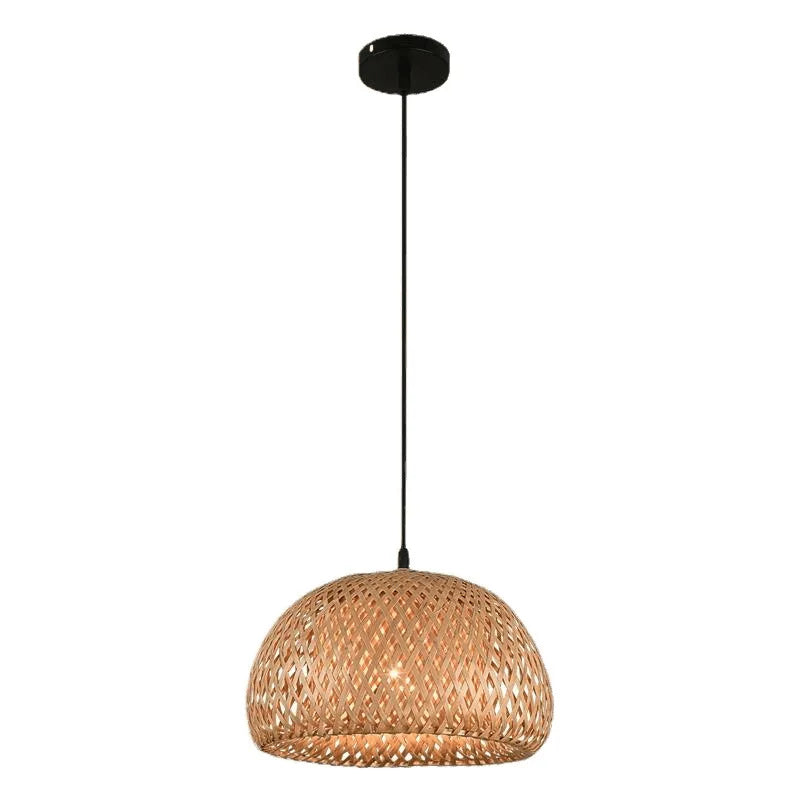 Handwoven Bamboo Rattan Dome Pendant Light