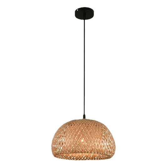 Handwoven Bamboo Rattan Dome Pendant Light