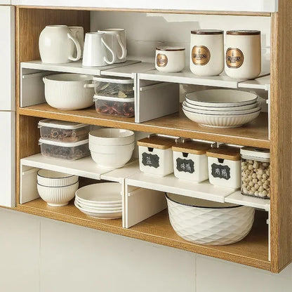 Retractable Cabinet Shelf Organizer, Expandable Kitchen Rack