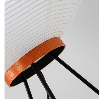 Japanese Rice Paper Tripod Floor Lamp Wabi Sabi Lantern