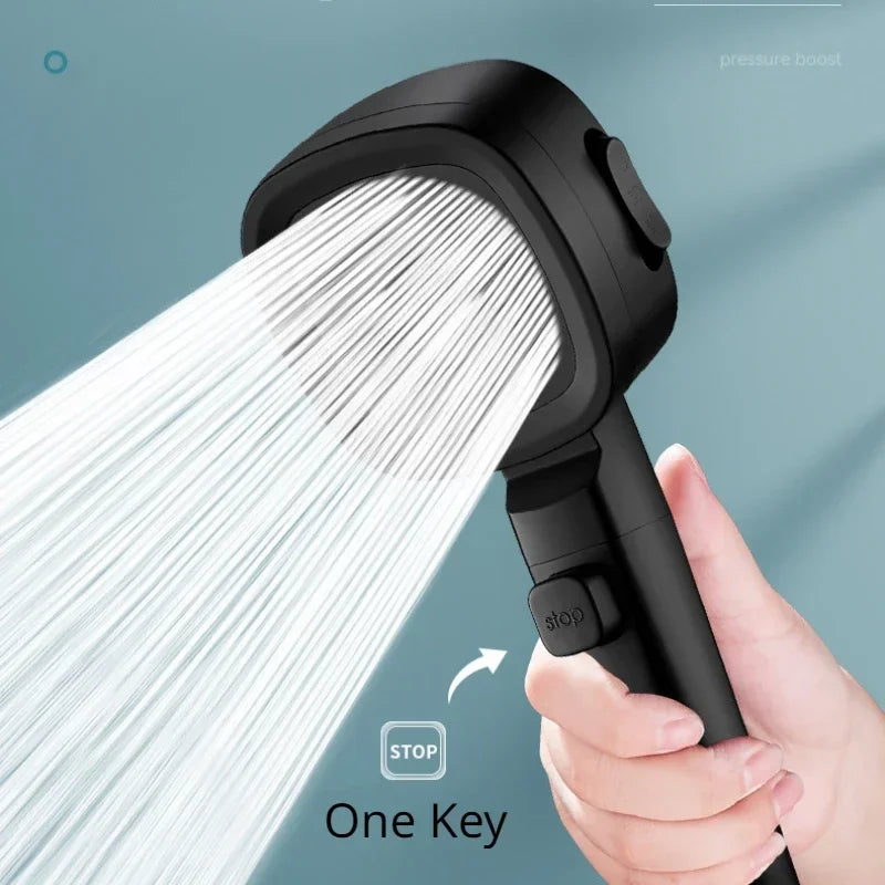 High-Pressure Handheld Shower Head 3 Modes Water-Saving