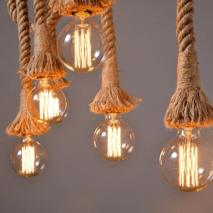 Vintage Hemp Rope Pendant Light Cord for Loft Ceilings