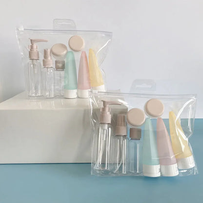Travel Bottle Set — Refillable Spray, Lotion & Shampoo Tubes for Toiletries on the Go
