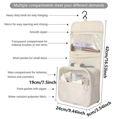 Water-Resistant Travel Makeup Bag — Toiletry Organizer Pouch for Women
