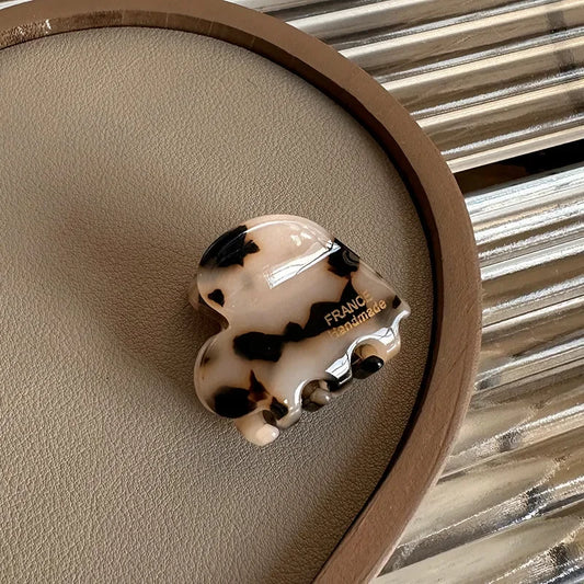 Cute Heart-Shaped Mini Hair Claw Clips — Small Acetate Clips for Women & Girls