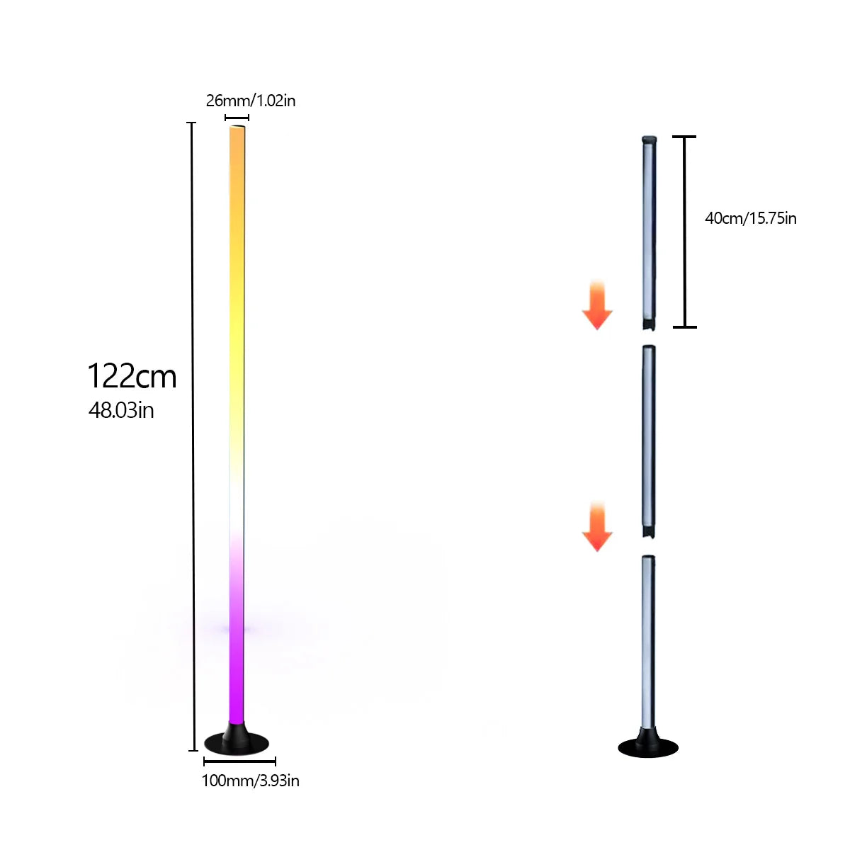 RGB Color-Changing Corner Floor Lamp with Remote Control