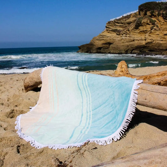 Round Beach Towel — Quick-Dry Soft Microfiber Mandala Throw for Women