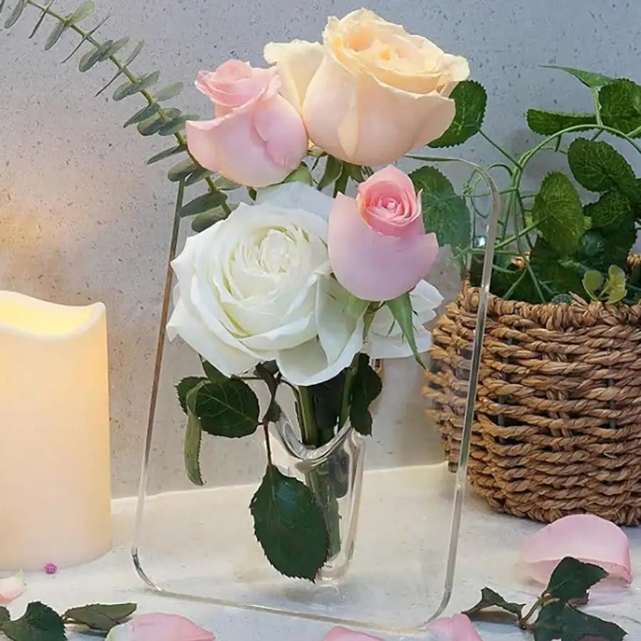 Clear Acrylic Frame Flower Vase, Modern Decorative Art Vase