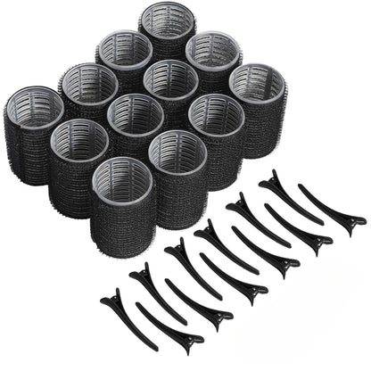 Self-Grip Hair Roller Set with Clips — Heatless Curlers for Volume & Soft Curls