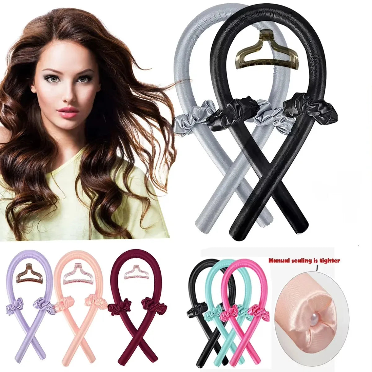 Heatless Curling Rod Headband — No-Heat Satin Hair Curler for Overnight Curls