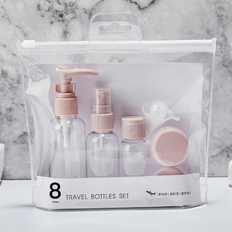 Travel Bottle Set — Refillable Spray, Lotion & Shampoo Tubes for Toiletries on the Go