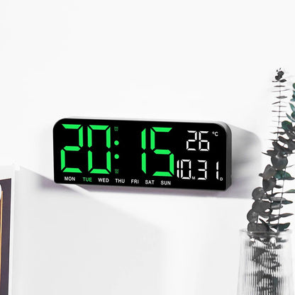Large LED Digital Wall Clock with Date and Temperature